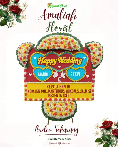 Papan Bunga Pernikahan TMII